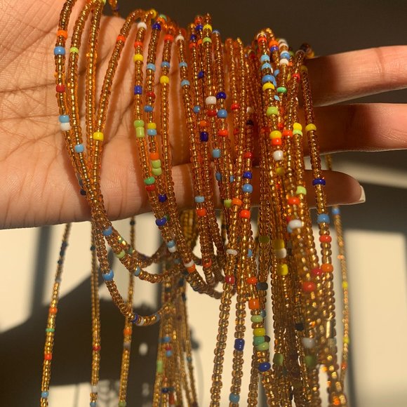 rainbow waist beads